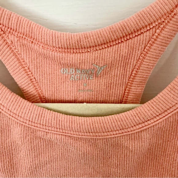 Old Navy Peach Ribbed Racerback Crop Tank - Picture 3 of 4